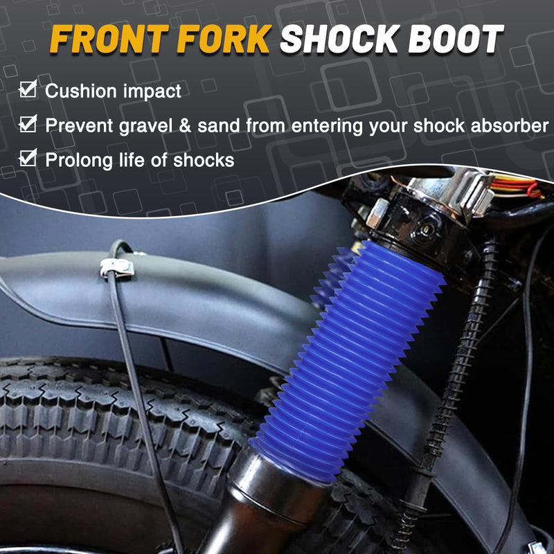 60mm Motorcycle Shock Boot, Front Fork Cover From 6.1" to 14.2" Length Universal for Dirt Bike/Mini Bike/Pit Bike Front Absorber(Blue) Blue