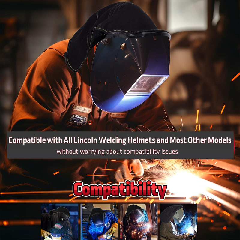 MATINA Welding Helmet Cover, Welding Helmet Accessories Extended FR Cotton Hood Back Cover with Press Fit Seal, Welding Hood Accessories for Welding Neck Protector, Fit for Most Welding Helmets