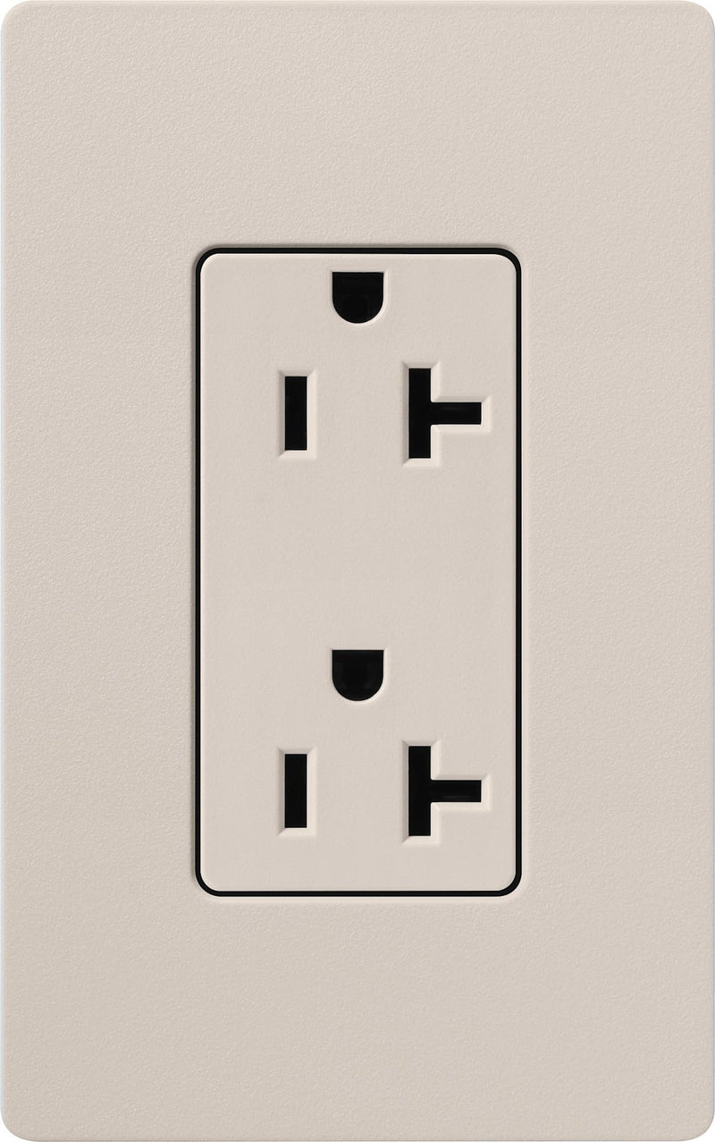 Lutron SCR-20-SW Satin Colors 20-Amp Receptacle, Snow