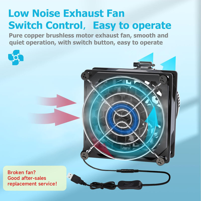 YOOPAI Fan Fume Extraction Kit for 3D Printer Enclosure, Exhaust Pipe with Low Noise Exhaust Fan, Efficient Ventilation, Exhaust Odors Smoke and Dust
