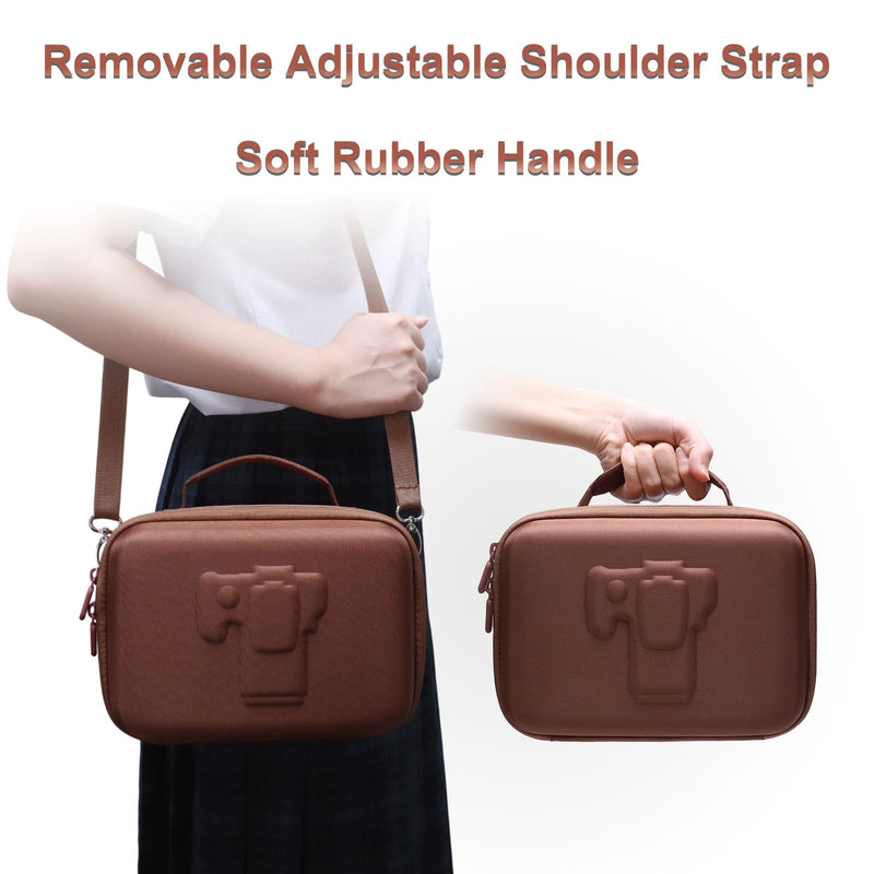 Small Camera Case Bag for Canon EOS Rebel T7/R50//R100 DSLR Camera Brown | Hard Carrying Travel Case for Canon EOS Rebel T7/R50//R100/R6 Mark II/R8/R6 Mark III/R50 V/T6/R10/R5 Mark II DSLR SLR Camera Small