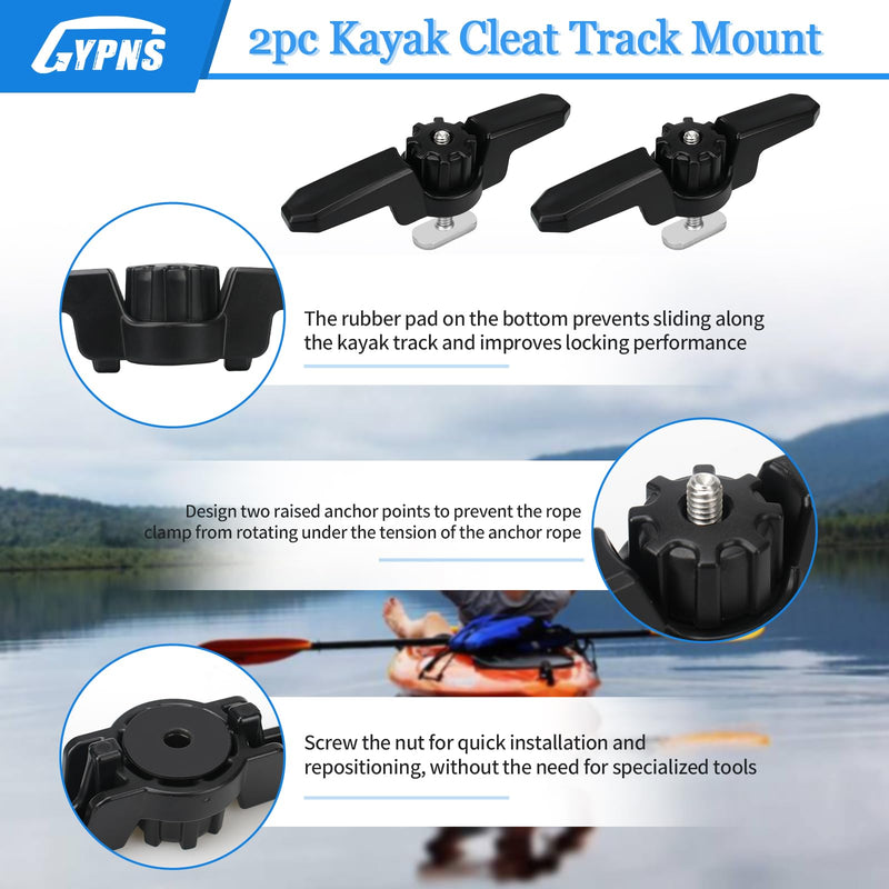 Kayak Track Mount Anchor Cleat, for XL Track Mount Line Cleat Kayak Accessories （2 Pack）