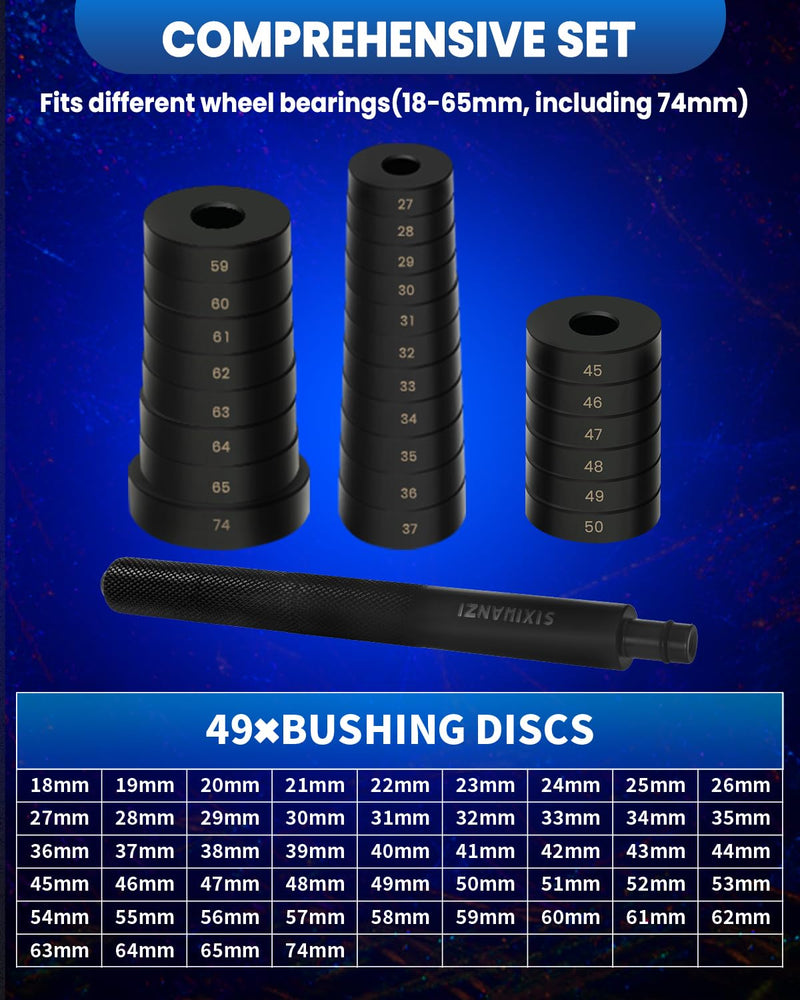SIXIWANZI 52PCS Bushing Press Kit, Heavy Duty Bushing Bearing and Seal Driver Set