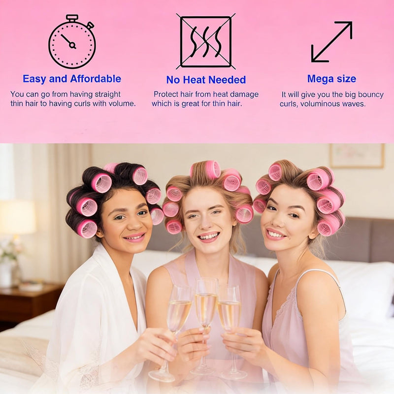 12 Pcs Hair Rollers Foam Curlers Tools Hairdressing Curlers Tools Hair Styling for Women and Girls (Pink) 1 count (Pack of 12)