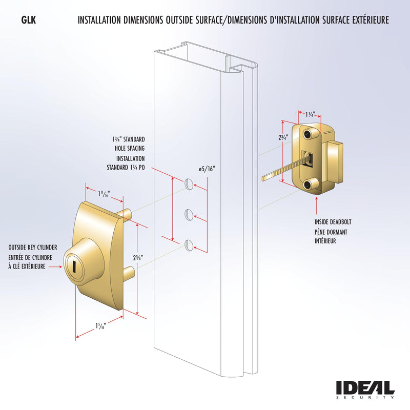 Ideal Security Deadbolt for Storm and Screen Doors, Satin Silver, Key Lock