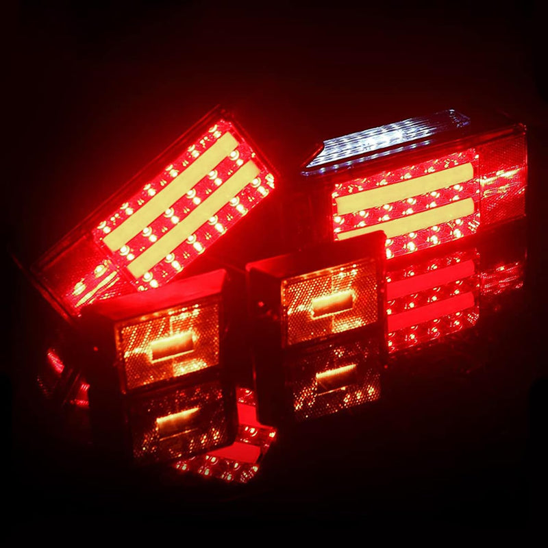 Gonice Submersible Boat Trailer Light Kit - Super Bright LED Trailer Lights with Halo Strip Lights - Ideal for Camper Truck RV Snowmobile Under 80" - DOT Compliant, IP68 Waterproof