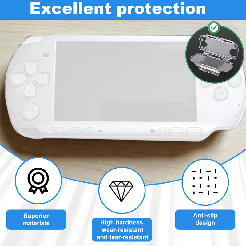 Penitue Transparent Hard Shell Case Cover and 2 Screen Protective Film, High Hardness Anti-Scratch Clear Protective Replacement Sleeve Accessories Compatible with 2000/3000 Game Console