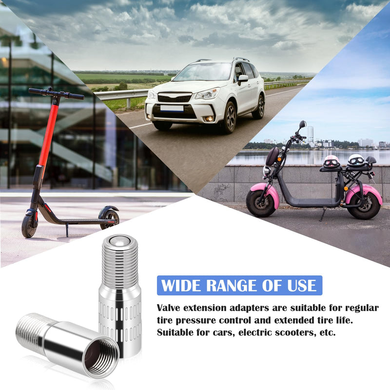 4 Pcs Valve Caps Stem Extension 27mm Tire Valve Extenders Brass Tire Stem Extension Wheel Tire Cap Extender Adapter for Car Motorcycle Truck