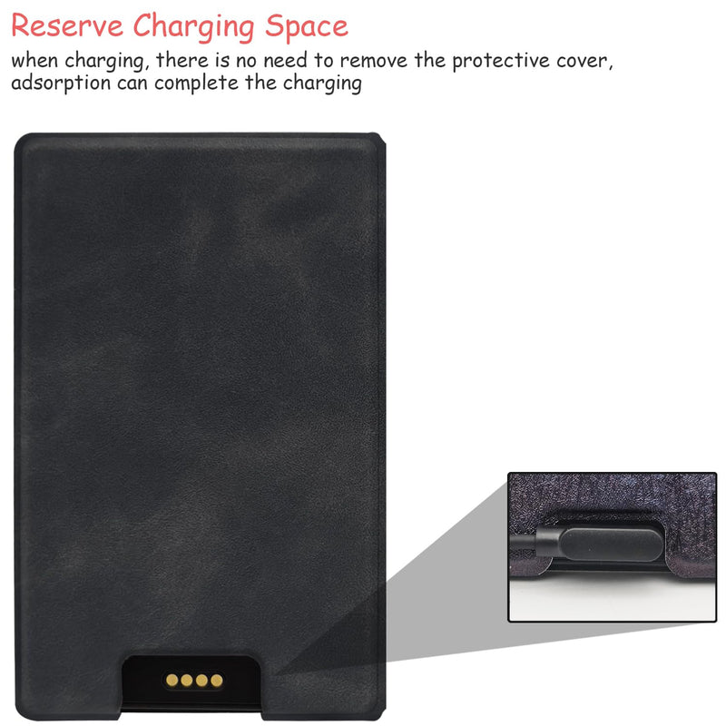 Magnetic Case for Xteink X3 E-Book Reader, Ultra-Thin Lightweight Leather Protective Cover for 3.7" Xteink X3 with Magnetic Closure (Soft-Touch Matte Black) Soft-Touch Matte Black