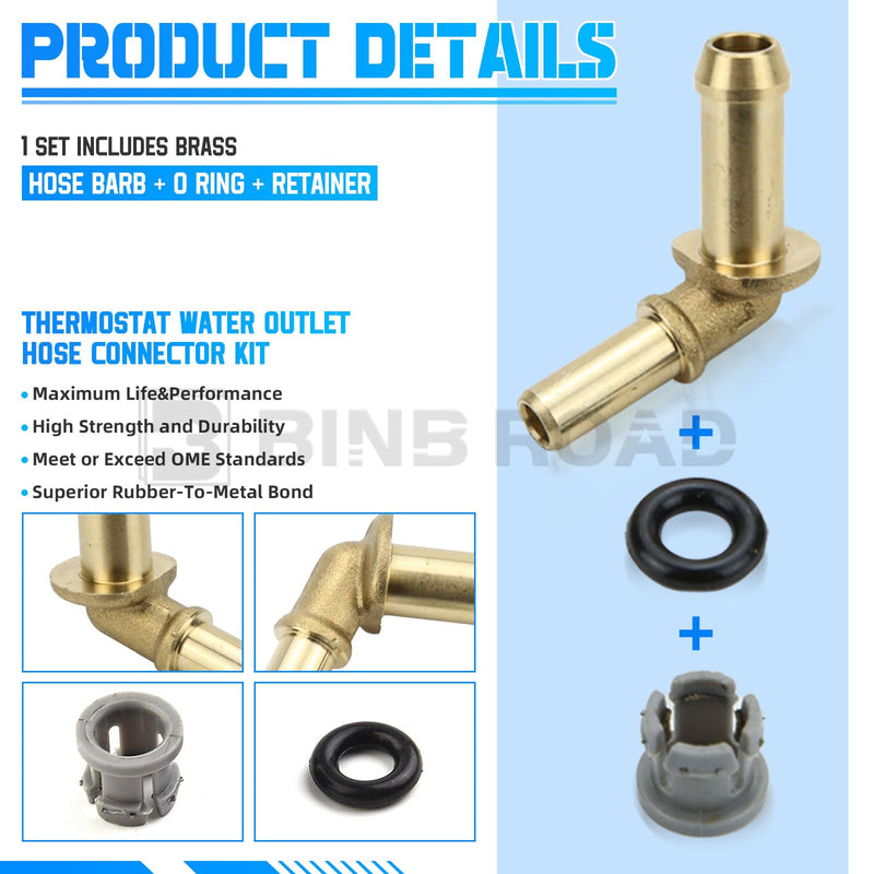 LR049990 Thermostat Water Outlet Hose Connector Kit Compatible with Range Rover Sport 2017 Discovery 4