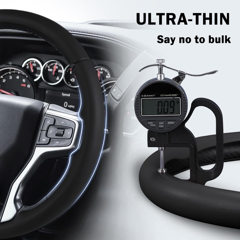 Steering Wheel Cover for Chevy Silverado 1500 2019-Present/ 2500 3500 2020-Present/Blazer 2019-Present (Gasoline Models)/ Suburban Tahoe 2021-2024, Car Steering Wheel Cover Accessories for Chevrolet Black Leather For Silverado 1500 2019-Now