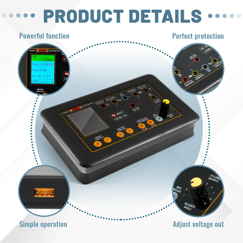 QDB-3A Ignition Coil Tester, Automobile Actuator Drive Detector, Drive Fault Tester - Test Including Injector Solenoid Valves Idle Stepping Instrument Urea Pump Motors Ignition Coitester