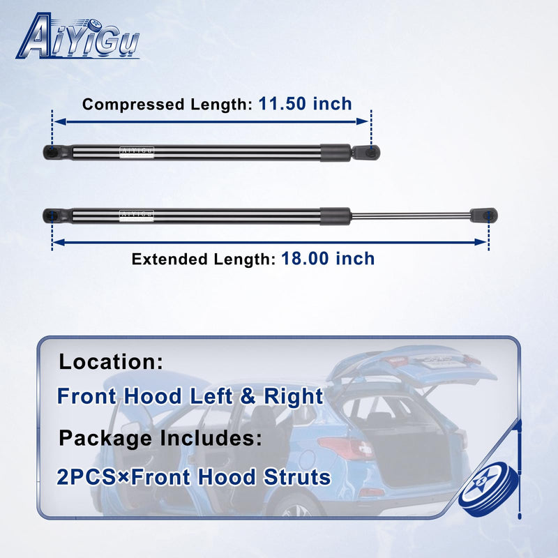 7018 Front Hood Struts Shocks Lift Supports Gas Springs Compatible with Dodge 2011 2012 2013 2014 2015 2016 2017 Ram 1500 2500 3500 4500 5500, Pack of 2 PCS Replaces PM3420 SG314074