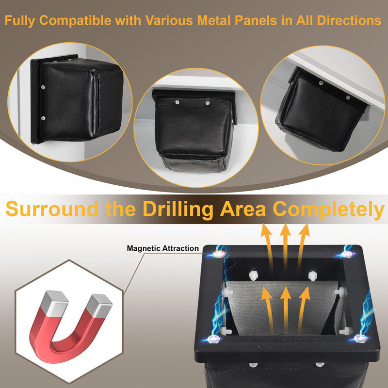 Magnetic Metal Shaving Catcher Dirt Bag, Strong Magnetic Drill Shaving Catcher, Electrical Safety Drill Catcher Dirt Bag for Metal Shavings on Electrical Panels