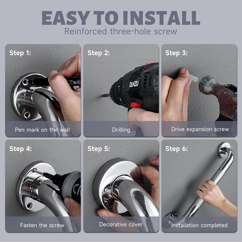 32 Inch Shower Grab Bar 1.25" Dia,Brushed Nickel Anti Slip Bathroom Grab Bar, 304 Stainless Steel Knurled Handicap Grab Bars, Safety Support Handrail, Bath Shower Handle for Elderly Injury Senior 32 Inch-1Pack Satin Brushed Nickel