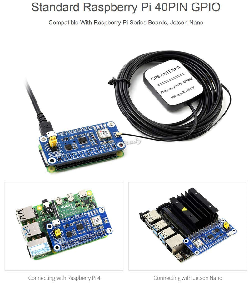 for Raspberry Pi GNSS HAT Based on MAX-M8Q Support Multi-Constellation Receiver GPS Beidou Galileo GLONASS Support Augment Systems Like SBAS QZSS IMES and D-GPS Accurate Fast Positioning @XYGStudy