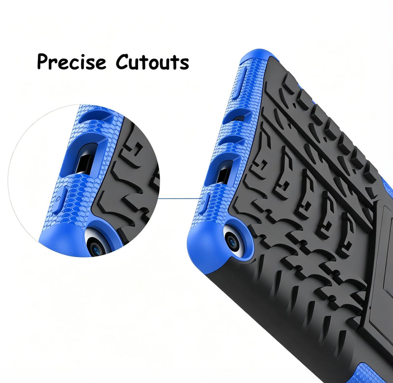 for FlRE HD8/ 8 Kids Tablet case 8th 7th Generation 2018 2017 Kickstand Heavy Duty Shockproof Cover (Blue)