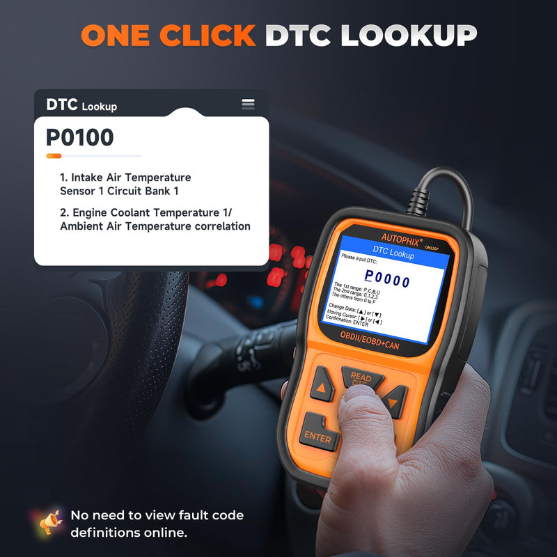 AUTOPHIX OM126P+ OBD2 Scanner, Check Engine Light Code Reader, Car Code Scanner for Automotive Diagnostic, Read & Clear Fault Code, Pass Smog Test, Live Data, for All US Cars After 1996