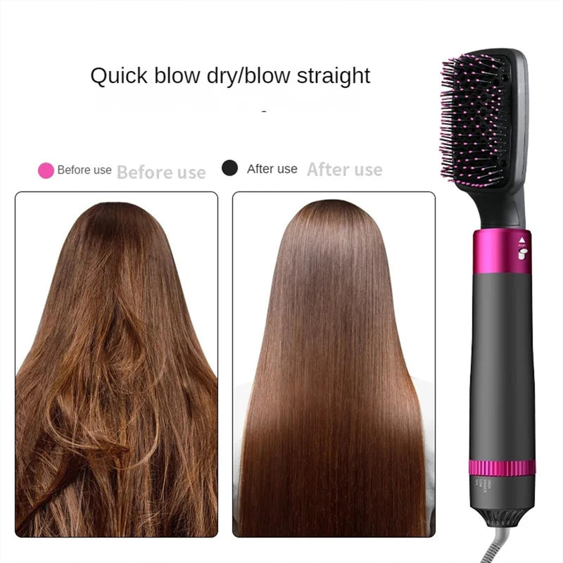 Sadodo 5-in-1 Hot Air Styler Brush for Women, 1200W Blow Hair Dryer Comb | Multifunctional Styling Tool for Home & Travel,For All Hairs Length - Quick Drying, Curling, Straightening, Gift for Woman Black-purple