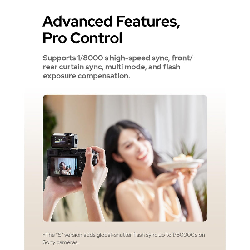 GODOX IT30Pro TTL Mini Camera Flash Light,Full-Color Touchscreen,HSS 1/8000 Second,2.4GHz X System,Built-in Diffuser and Battery IT30PRO-S (for Sony) For Sony