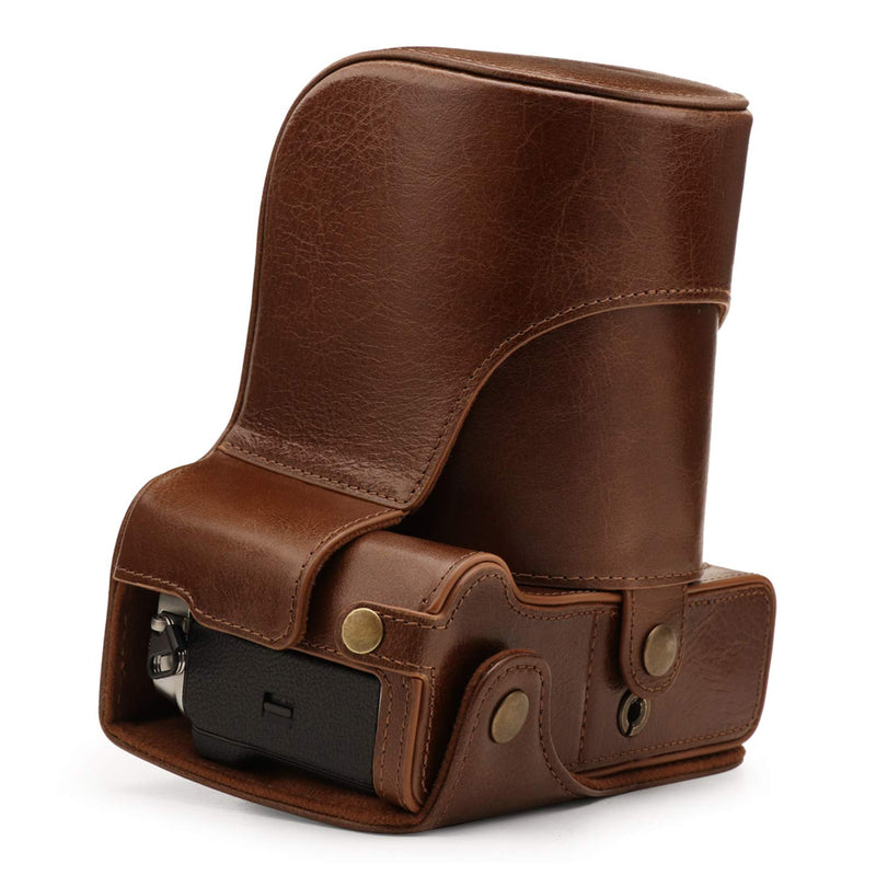 MegaGear MG1922 Ever Ready Genuine Leather Camera Case Compatible With Fujifilm X-T4 (Xf16-80MM) - Brown One Size