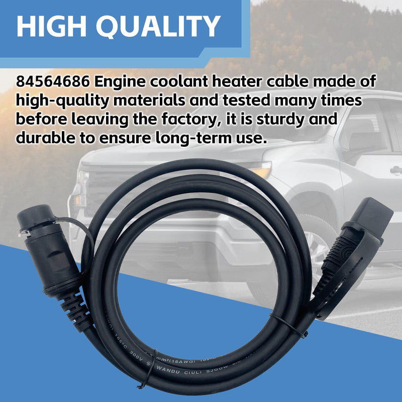 84564686 Engine Coolant Heater Cable Compatible with 2019-2023 Chevrolet Silverado 1500/LD/LTD 2020-2024 GM Chevy Silverado 2500/3500 HD Duramax Trucks GMC Yukon/XL/Sierra 2019-2022 Buick Cadillac