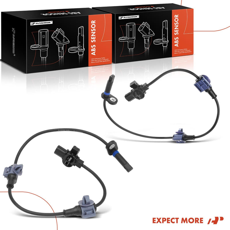A-Premium 2PC Set Rear ABS Wheel Speed Sensor for Honda CR-V CRV 2007 2008 2009 2010 2011 [Sport Utility, Built in USA] Rear Driver & Passenger Side, Replace# 57470SXS003, 57475SXS003