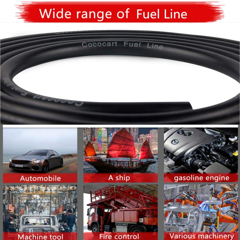 10-Foot Length Stretchy 1/4 Inch ID Fuel Line+20pcs 2/5" ID Hose Clamps for Kawasaki Kohler Briggs & Stratton Small Engines