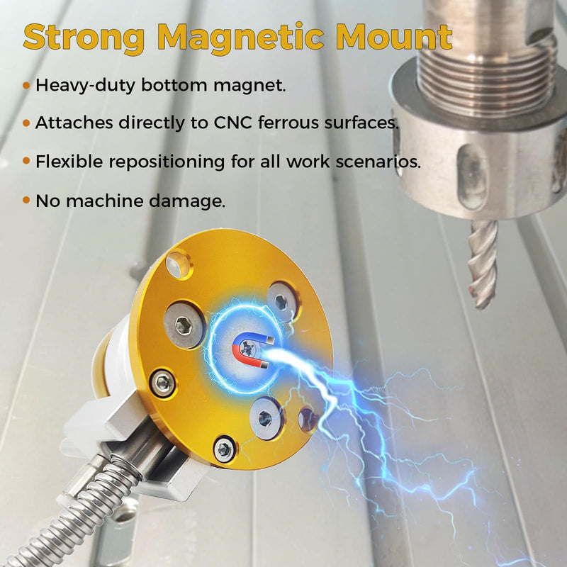 CNC Automatic Tool Sensor Gauge with DC 24V Cable, 4 Wires Normally Closed Tool Setter, Z Axis Probe Tool Touch Sensor for CNC Milling Machine, CNC Router Engraving Machine ﻿
