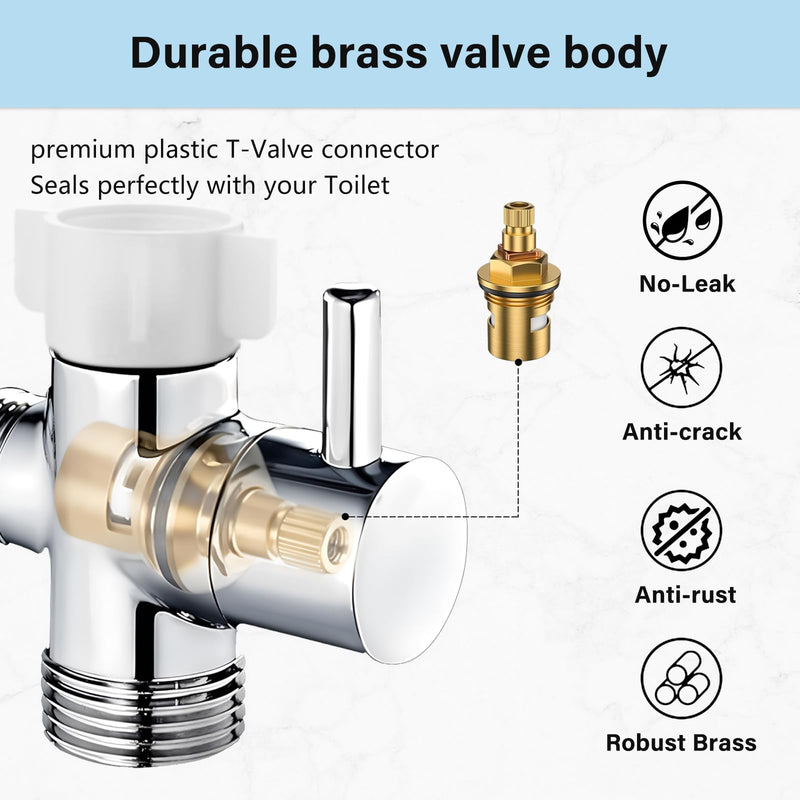 Handheld Bidet Sprayer for Toilet, IDMAX Jet Sprayer for Toilet Muslim Shower Set with 49-inch Hose and Bracket, Adjustable Bidet Attachment Water Pressure Controlfor Feminine Wash Sprayer-501B