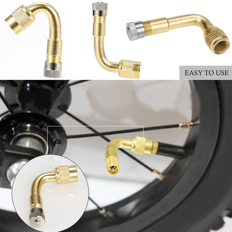 5 Pack Tire Valve Extension, 2Pcs 8.25 Inch Flexible Valve Stem Extenders with Brass 45 90 135 Multi Degree Schrader Tire Valve Stem Extension Adaptor Compatible for RV Bike Motorcycle Car (Black1) Black1