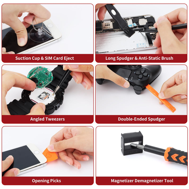 SHARDEN 58 in 1 Small Precision Screwdriver Set Magnetic Mini Screwdriver Set with Case Professional Electronic Tools Kit for iPhone, MacBook, Computer, Laptop, PC, RC, PS4, Xbox, Eyeglasses, Watch Orange