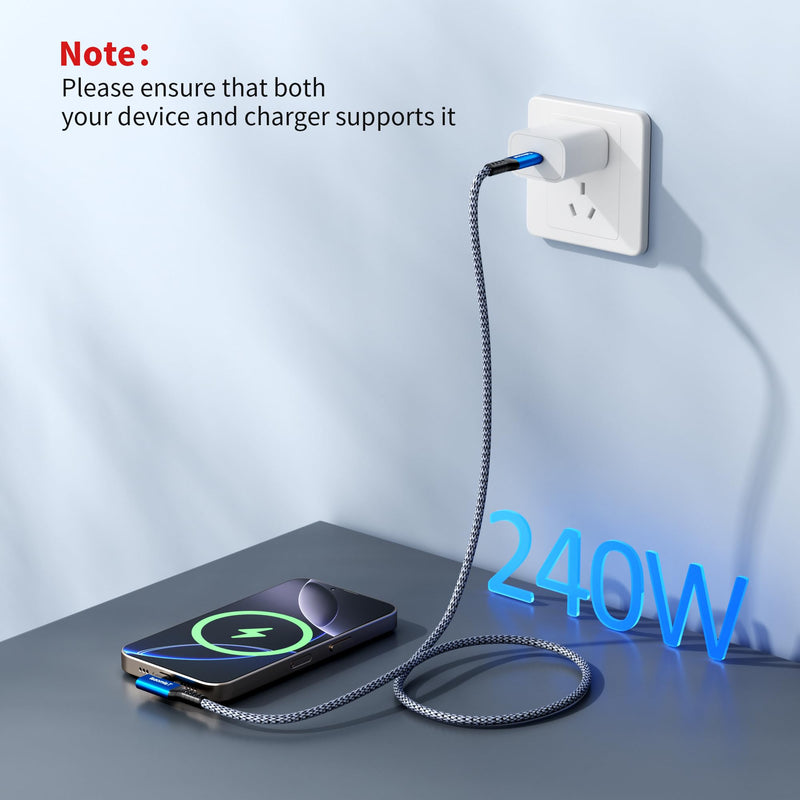 240W for Thunderbolt 5 Cable Right Angle 6.6 ft, 120Gbps Bandwidth, 80Gbps, Dual 8K, 4K 540Hz, Triple 4K 144Hz for iPhone 17, Thunderbolt 4, USB4, SSD, MacBook M4 Pro, Dock, eGPU, Mac mini M4 / M4 Pro Right Angle 6.6 feet TB5