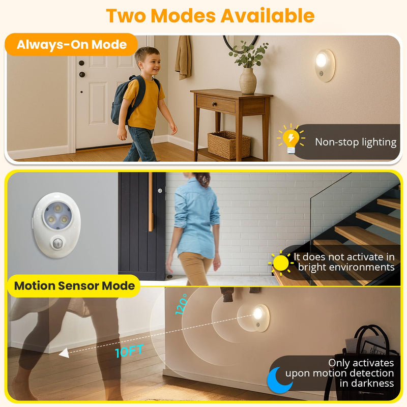 LED Motion Sensor Puck Lights Rechargeable with 3 Color Temps, Dimmable, Wireless, Magnetic and Stick On, for Under Cabinet Closet Lighting, Night Light, Locker, Stair, Kitchen, Shelf