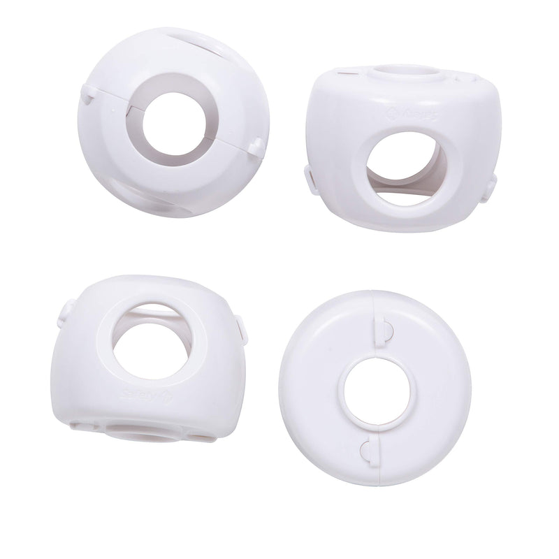 Safety 1st Secure Mount Deadbolt Lock & Parent Grip Door Knob Covers, White, One Size,4 Count (Pack of 1) (HS3260600)