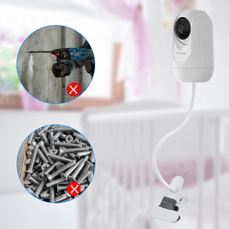 Baby Monitor Mount Compatible with Momcozy BM01/BM03/BM04 | Adjustable Angle, Flexible Mounting, Drill-free installation, Universal Compatibility Clamp Mount