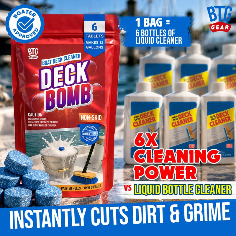 Boat Non-Skid Deck Cleaner & Wash | Convenient Tablets | Lift Dirt & Stains | Makes 6 Gallons