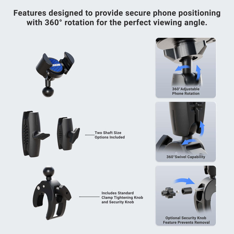 ARKON Mounts RoadVise Robust Clamp Phone Mount with Security Knob