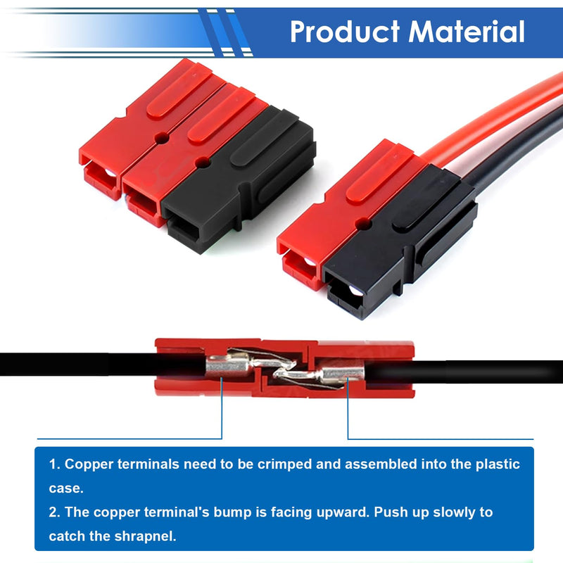 smseace 105Pcs Power Connectors with Crimping Tool 15/30/45 Amp Power Connectors with PVC Cover 1.5-6mm² (20-10AWG) Quick Disconnect Terminals 105Pcs Kit