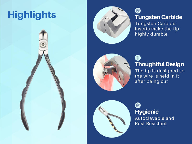 ARTMAN INSTRUMENTS Distal End Cutter with Tungsten Carbide Inserts, Premium Quality Surgical Tool with Safety Hold, Dental Orthodontic Wire Cutter