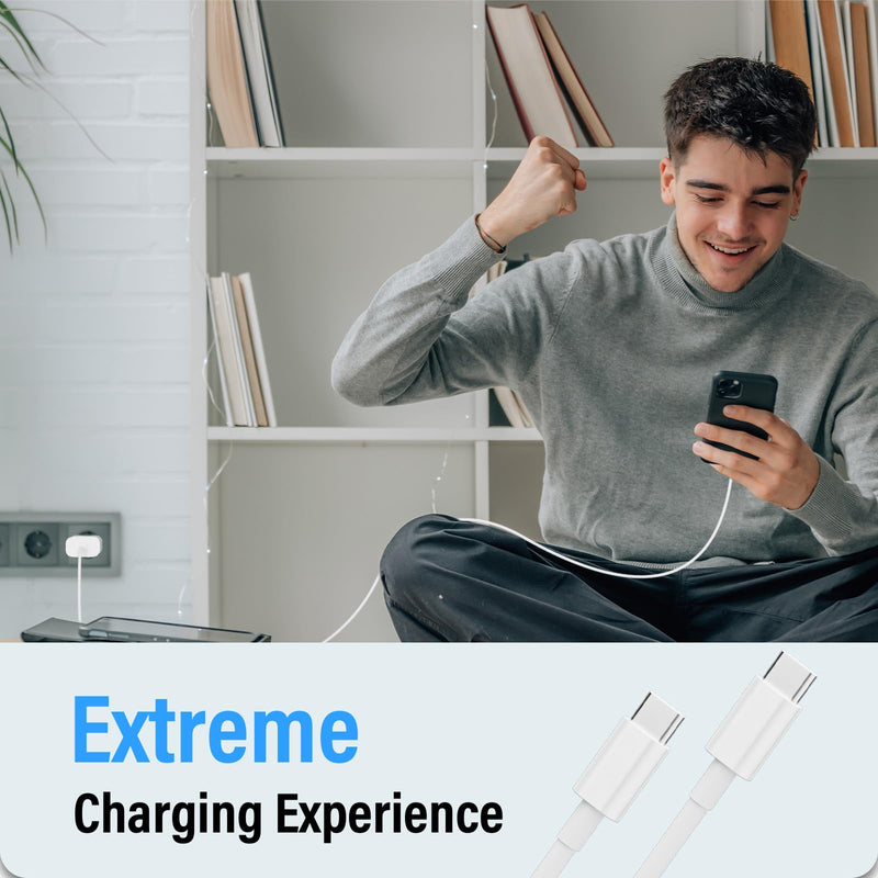 iPad Charger Fast Charging, 45W USB C Wall Charger Block + 10FT Cable | USB C Cable for iPad Pro 13/12.9/11 inch, iPad A16 11th/10th, iPad Air 13/11 inch M4/M3/M2/5th/4th, iPad mini 7/6, New iPhone White2-45W 10FT-C