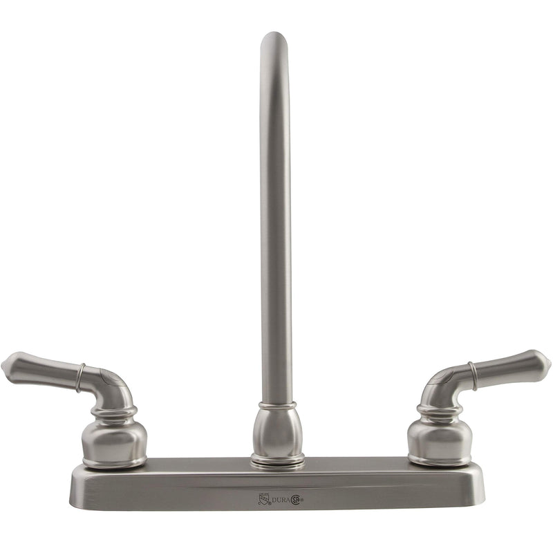 Dura Faucet DF-PK330HC-SN RV J-Spout Kitchen Sink Faucet (Brushed Satin Nickel) Brushed Satin Nickel