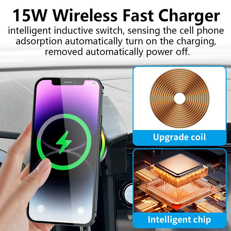Car Magnetic Phone Mount for Subaru WRX 2022 2023 2024 2025 and Subaru Crosstrek 2024 2025 2026 and Impreza 2024-2026 Auto Accessories Best Cellphone Holder Fast 15W Wireless Charging Charger