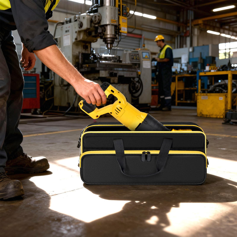 Tool Bag for DEWALT DCS380B 20V MAX Reciprocating Saw, for Makita JR184DZ / JR189DZ, Universal Storage Organizer with Battery Slot & Large Pocket for Charger, Blades, Accessories - Case Only