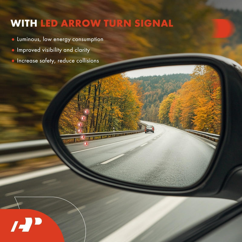 A-Premium Driver Side Heated Mirror Glass - Compatible with 2003-2007 Chevy Silverado, Avalanche, Suburban, Tahoe & GMC Sierra, Yukon & Cadillac Escalade - Exterior Side View Mirror with Turn Signal Left Driver Side