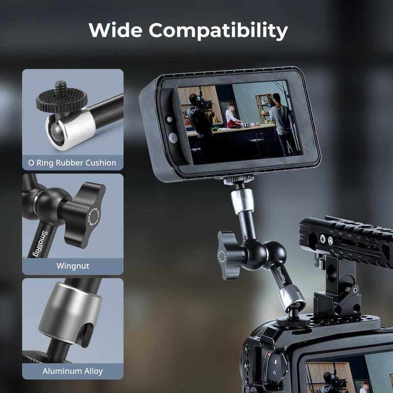 SmallRig 5.5-inch Magic Arm 2-Pack, Articulating Adjustable Friction Arm Mount with 1/4"-20 Thread Screw, for Camera Monitor/LED Light Setup, 5316