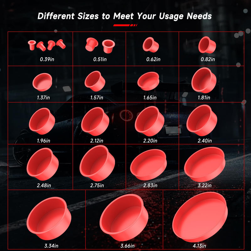 ANCEL Automotive Red Cap Plugs Kit 23 Piece Set Suitable for Smoke Leakage Test and Various Automotive Pipeline Openings Fits for ANCEL S100, S200, S300, S1000, S2000, S3000 Automotive Smoke Machine