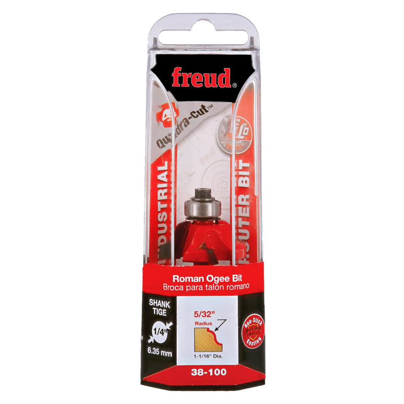 Freud 38-100: 1-1/16" (Dia.) Roman Ogee Bit with 1/4" Shank