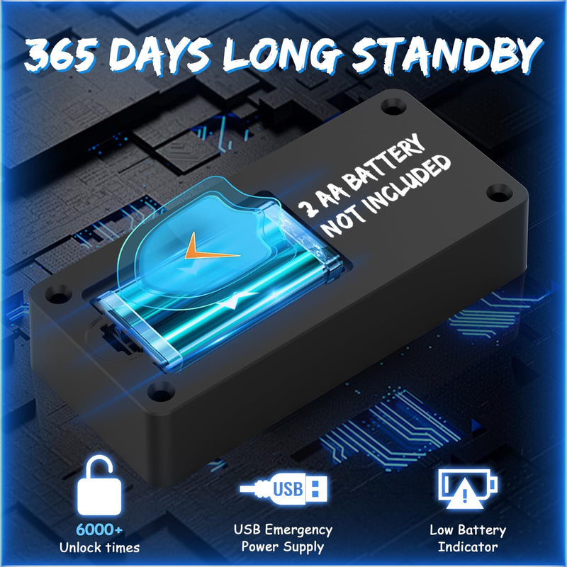 RFID Fingerprint Lock-Smart Cabinet Drawer Lock with Key Cards, Digital Electronic Biometric Bluetooth Child Safety Cabinet Code Lock Liquor File Desk Cupboard Kitchen Liquor Drawer Black Horizontal