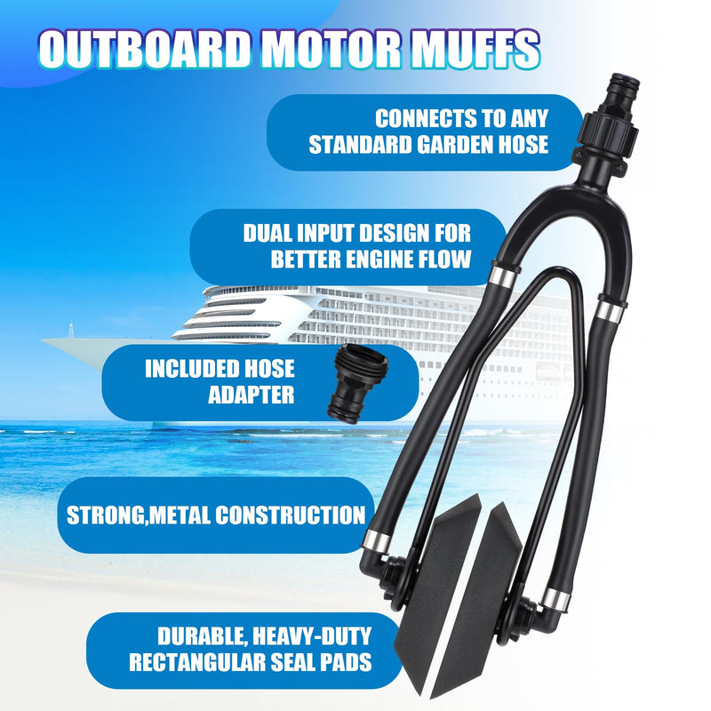 Threlaco 2 Pcs Summer Outboard Motor Flusher and Lower Unit Gear Oil Pump Set Dual Water Feed Boat Engine Motor Flusher Fluid Pump for Quart Bottles Adapters Fit Most Marine Boat Outboard Motors